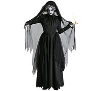 Witch Women Scary Zombie Vampire Halloween Costume Horror Spooky Ghost Sexy Dress Medieval Cloak Hooded Cape(WitchC,XL)