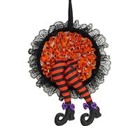 Witch Wreath, Halloween Witch Legs Decoration Wreath for Front Door, Hanging Witch Wreath Wreath Sign, Ideal Halloween Decor Halloween Witch Wreath for Home Wall Window Ornaments