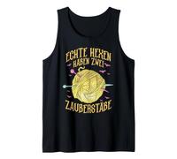Witch Yarn Design with Gothic Text and Knitting Wands Tank Top