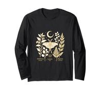 Witchcore Moon Moth Botanicals Crescent Luna Design Long Sleeve T-Shirt