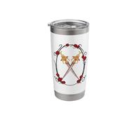 Witchcraft Blackcraft Goth Roses Crossed Moth Swords Dagger Stainless Steel Insulated Tumbler