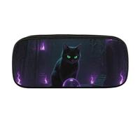 Witchcraft Cat Pencil Case Waterproof Leather Pencil Pouch Multi-purpose Aesthetic Makeup Bag Cute Pen Bag Large Cosmetic Bag for Office Stationery, Travel