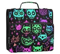 Witchcraft Cats 3 Rings 1.5 Inch Heavy Duty Zipper Binder with Shoulder Strap and Handle for School/Office
