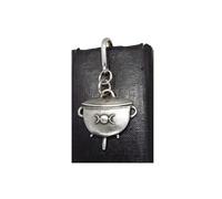 Witchcraft Cauldron Pagan Bookmark in Blue Organza Pouch (11cm Silvery Plain stem)