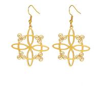 Witchcraft Celtic Irish Knot Triple Spiral Earrings Good Luck Protection Wealth Amulet Drop Earrings Retro Wicca Jewelry