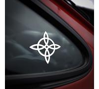 Witchcraft Knot Symbol Vinyl Decal Sticker, Pagan Triquetra Norse Wicca Witchcraft Occult Druid Viking Mythology Magic Symbol, Car Window Bumper 4x4 Camper Laptop Wall Bike Home Decor