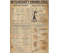 Witchcraft Knowledge Halloween Vintage Aluminum Metal Tin Sign Retro Wall Art 6x8