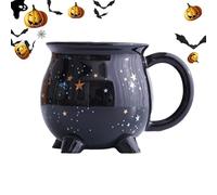 Witchcraft Potion Container - Large Matte Black Stoneware Porcelain Mug, Mystic Magician Magic Drink Glass | Festive Party Table Ornaments, Dishwasher, Microwave, Recip