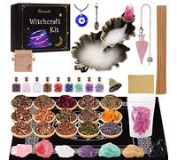 Witchcraft Supplies Witch Herbs Kit for Spell,Upgraded Wiccan Supplies and Tools with Frog Incense Burner,Herbs for Witchcrafts,Crystal,Witch Gift Wiccan Starter Kit Altar Supplies