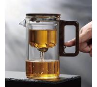 Witchcraft Teapot,Magic Tea Pot with Removable Infuser,Tranquili Tea The Harmony Pot,Water Separation Glass Teapot with Wooden Handle (720ml)