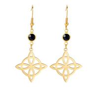 Witchcraft Witch Knot Earrings Irish Celtic Knot Wiccan Symbol Rhinestone Women Stainless Steel Earrings Amulet Jewelry