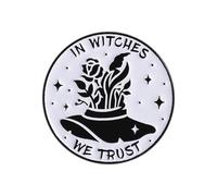 Witchcrafts Jewelry Enameled Brooch Goth Accessory with Punk Cats and Moons Motifs for Halloween Costume Decoration Gothic Clothes Accessory, One Size, as described