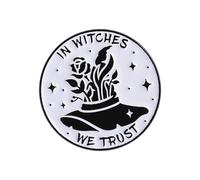 Witchcrafts Jewelry Enameled Brooch Goth Accessory with Punk Cats and Moons Motifs for Halloween Costume Decoration Black Cats Brooch