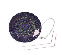 Witchcrafts Wiccan Supply Metal Dowsing Rod Set Divination Mat Sculpture Divination Tool Spiritual Guidance Divination Tool