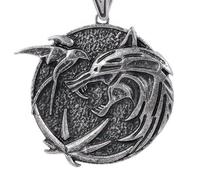 Witcher Necklace Medallion - Wolf School Hunter 60cm Chain Pendant, Medieval Fantasy Amulet for Witcher Cosplay Costume, RPG Gaming Jewelry Gift for Men Women (Witcher Trio)