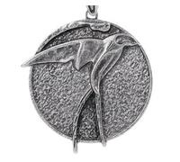 Witcher Necklace Medallion - Wolf School Hunter 60cm Chain Pendant, Medieval Fantasy Amulet for Witcher Cosplay Costume, RPG Gaming Jewelry Gift for Men Women (Ciri's Swallow)