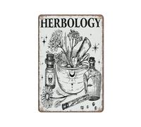 Witches Apothecary Decor Sign, Witchy Witchcraft Decoration, Herbology, Funny Metal Sign Poster Wall Art for Kitchen Garden Bathroom Farm Home Coffee Decor Tin Sign,8x12 inches