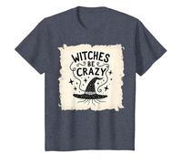 Witches Be Crazy Funny Halloween Magic Spellcaster Gift T-Shirt, Kids, Heather Blue, 8 Years