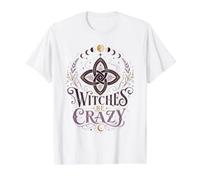Witches Be Crazy Witch Knot Halloween 1692 Salem Value Graphic T-Shirt, Men, White, L