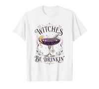 Witches Be Drinkin Witch Knot Cocktails Halloween 1692 Salem Value Graphic T-Shirt, Men, White, XL