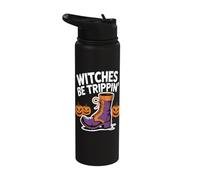 Witches Be Trippin' Halloween Boot Fun Stainless Steel Insulated Water Bottle