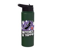 Witches Be Trippin' Halloween Theme Stainless Steel Insulated Water Bottle