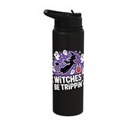 Witches Be Trippin' Halloween Theme Stainless Steel Insulated Water Bottle
