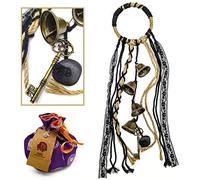 Witches Bells, Door Protection Charm, Handmade Witchy Décor to Attract Positive Energy and Banish Negativity, Wicca Gifts for Women, Windchime Hanging Ornament with Iron Key and Tourmaline