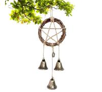 Witches Bells - Retro Pagan Witches Bells Pentagram Charm | Wreath Handmade Door Hanger, Witch Supplies Decorative Bells for Garden Courtyard