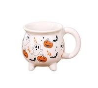 Witches Brew Cauldron, Ceramics Halloween Wizard Magic Jar, Pumpkin Ghost Mug for fternoon Tea Breakfast Milk Cup Halloween Decor