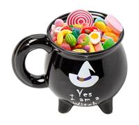 Witches Brew Cauldron Mug - Gothic Tea Cup | Spooky Halloween Witchy Mug, Ghostly Cauldron Cups for Hot Cold Drink Tea Latte Juice Tabletop Kitchen Office Birthday