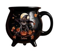 Witches Brew Cauldron Mugs, Personalized Gothic Halloween Coffee Cup for Office & Home, Witches Coffice Mugs Tea Cup, for Friends, Family, Yourself (B)