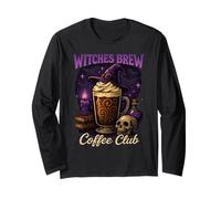 Witches Brew Coffee Club Halloween Witch Hat Latte Design Long Sleeve T-Shirt