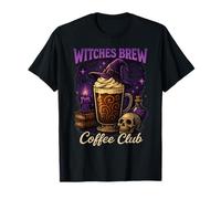 Witches Brew Coffee Club Halloween Witch Hat Latte Design T-Shirt