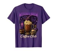 Witches Brew Coffee Club Halloween Witch Hat Latte Design T-Shirt