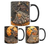 Witches Brew Mug 350ml - Tea Coffee Mug, Halloween Themed Kitchen Tableware, Decorative Novelty Cute | Witch Cat Ceramic Cup 350ml for Women Friends Sisters Family Gathering Party Home