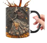 Witches Brew Mug 350ml Witches Cat Ceramic Latte Mugs Gothic Mugs Tableware for Home Office Women Kitchen Accessories Halloween Coffee Family Dinner Friends