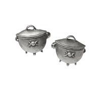 Witches Cauldron Cufflinks, Handcrafted English Made Pewter, Triple Moon Design, Vintage Finish, with Gift Box