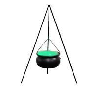 Witches Cauldron, Halloween Decor Outdoor Large Witches Cauldron on Tripod with Lights, Black Plastic Bowl Decor Candy Bucket Halloween Witch Decorations for Home, Garden, Porch, Outside
