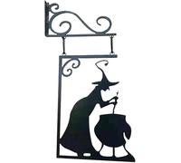 Witches Cauldron | Halloween Metal Sign | Halloween Witch Cauldron Silhouette Wall Decor | Wrought Iron Halloween Wall Art | Mysterious Witch Statue Decor