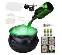 Witches Cauldron, Halloween Witch Cauldron, Witches Bowl Potion Cauldrons with Floating Potion Bottles & Fog Maker, Halloween Witch Potions Cauldrons Pot, for Halloweens Decorations Indoor