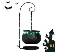Witches Cauldron, Kids Candy Bowl Bucket, Halloween Party Decorations Black Candy Bucket with Light, Multifunctional Witches Cauldron, Halloween for Home Room