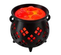 Witches Cauldron LED Tealight Holder, Halloween Candle Spooky Table Decor
