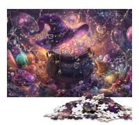 Witches Cauldron Wooden Jigsaw Puzzles 300 Pieces for Adults Fun Toy Intellectual Game Home Decoration Stress Relief Education Game Premium & Durable 300pcs (40x28cm)