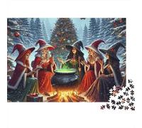 Witches Christmas Forest 1000 Piece Jigsaw Puzzle for Adults Paper Puzzle Game for Family Night Relaxation Gift 52x38cm/1000pcs