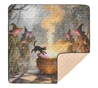 Witches' Colorful Cauldron Ritual Soft Padded Baby Play Mat for Indoor Outdoor Lightweight Tummy Time Mat for Baby Kids Toddlers Infants, 50'' x 50''