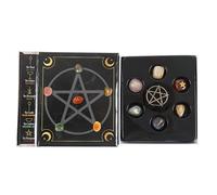 Witches Crystals Gift Set with Divination Stones, Tumblestones Casting Kit, Crystal Casting Chart, and Positive Energy Crystals