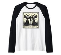Witches Dancing with The Devil Halloween Raglan Baseball Tee