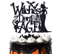 Witches Don’t Age Cake Topper, Halloween Gothic Witch Birthday Cake Decor