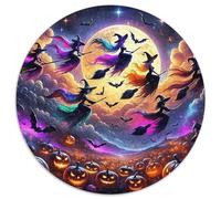 Witches Flying Pumpkin 1000 Piece Jigsaw Puzzle For Adults Educational Games Stress Relief Puzzle Exercise The Memory of The Brain for Family Decorations 1000pcs (67.5x67.5cm)